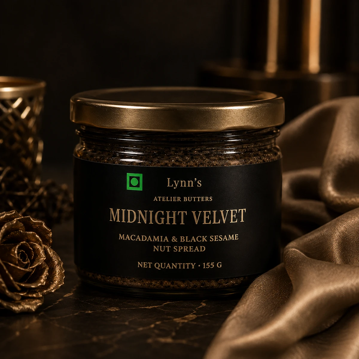 Midnight Velvet - Macadamia Nuts, Black sesame spread