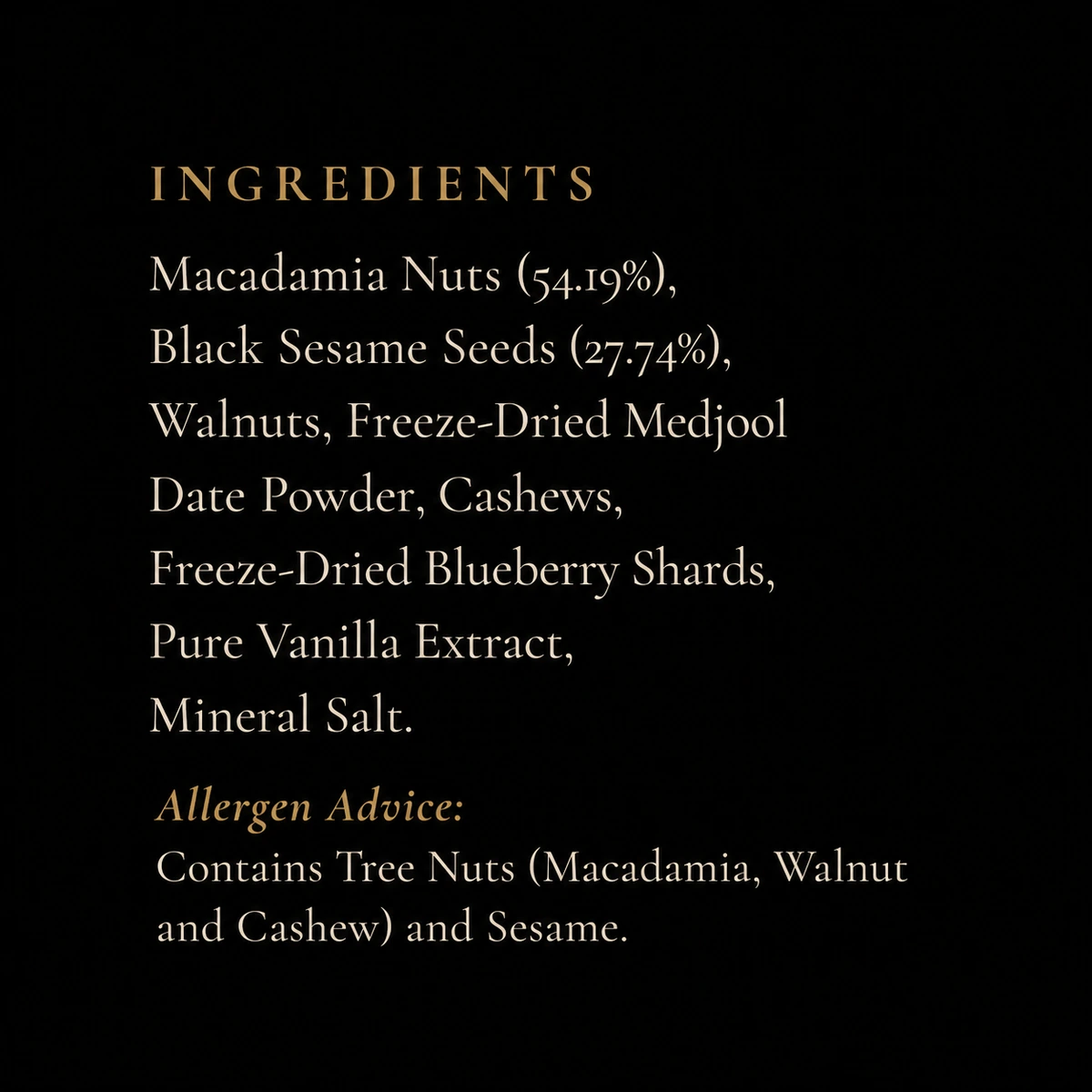 Midnight Velvet ingredients list